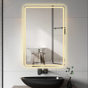 LED Bathroom Mirror Vanity Mirrors With Front Lights Wall Mounted Anti-Fog Frameless Make Up Mirror With Light Copper Free Silver Mirror Horizontal Or Vertical - Silver