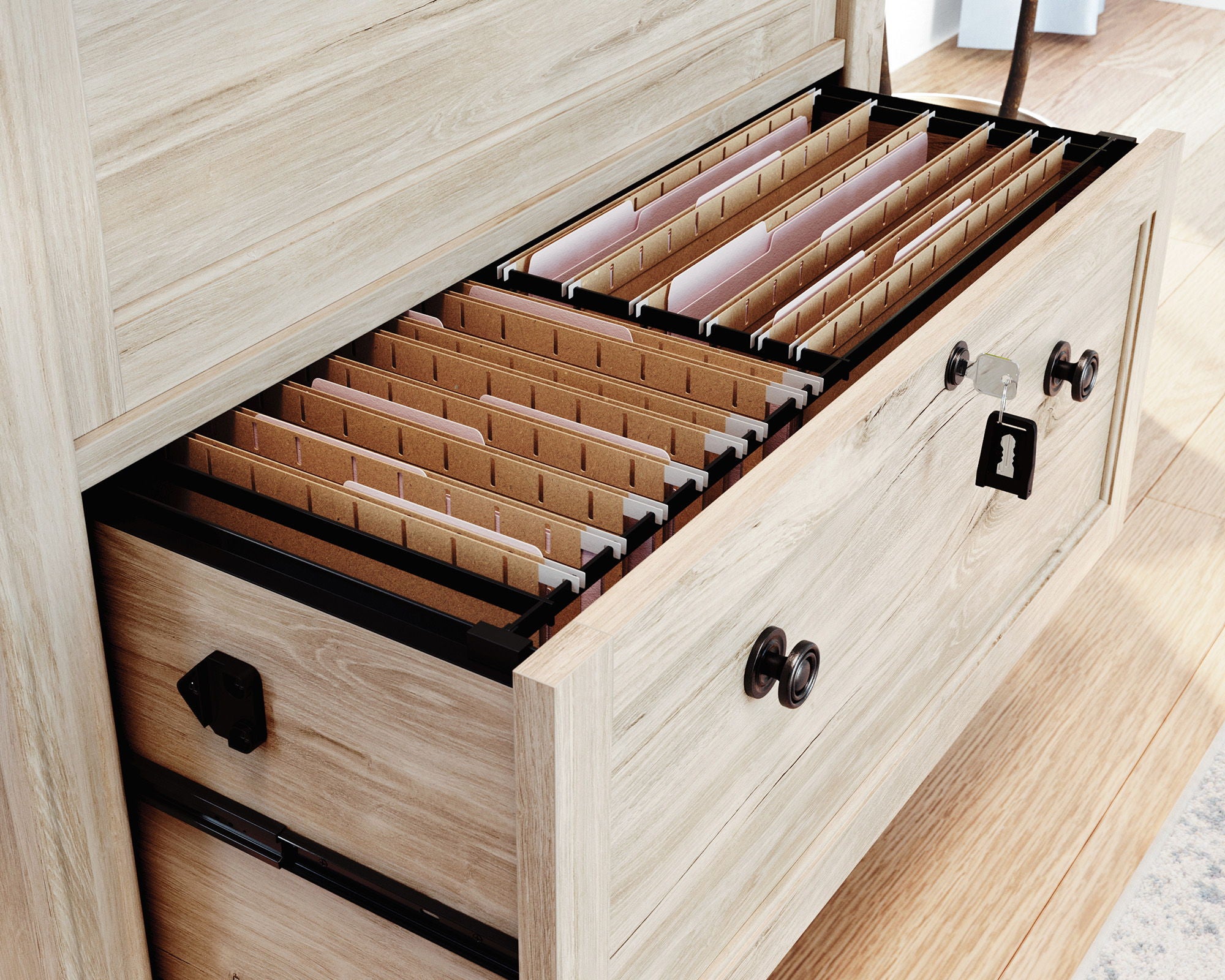 2-Drawer Lateral File Cabinet in Chalk Oak