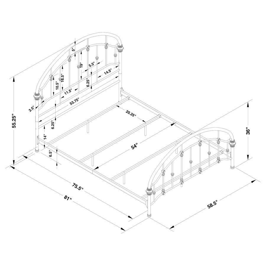Coaster Fine Furniture Rowan - Metal Open Frame Bed | Meri Furniture