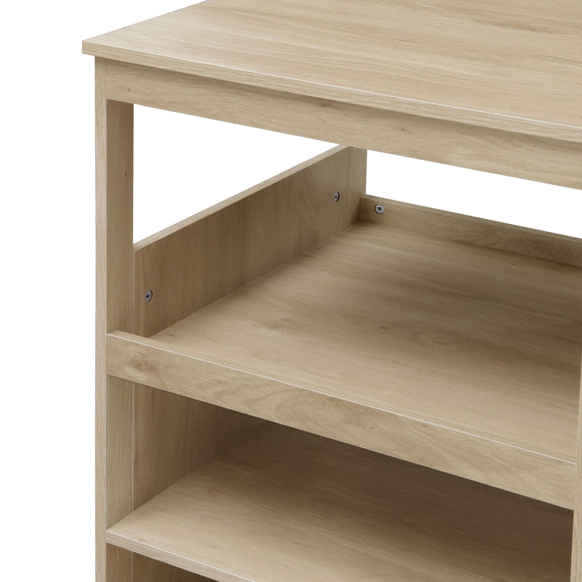 Kitchen Island Cart, Rolling Serving Utility Trolley Cart Modern Kitchen Island With Storage Drawer Wine Rack Lockable Casters, Kitchen Cart For Kitchen, Dining Room, Bar Living Room - Natural