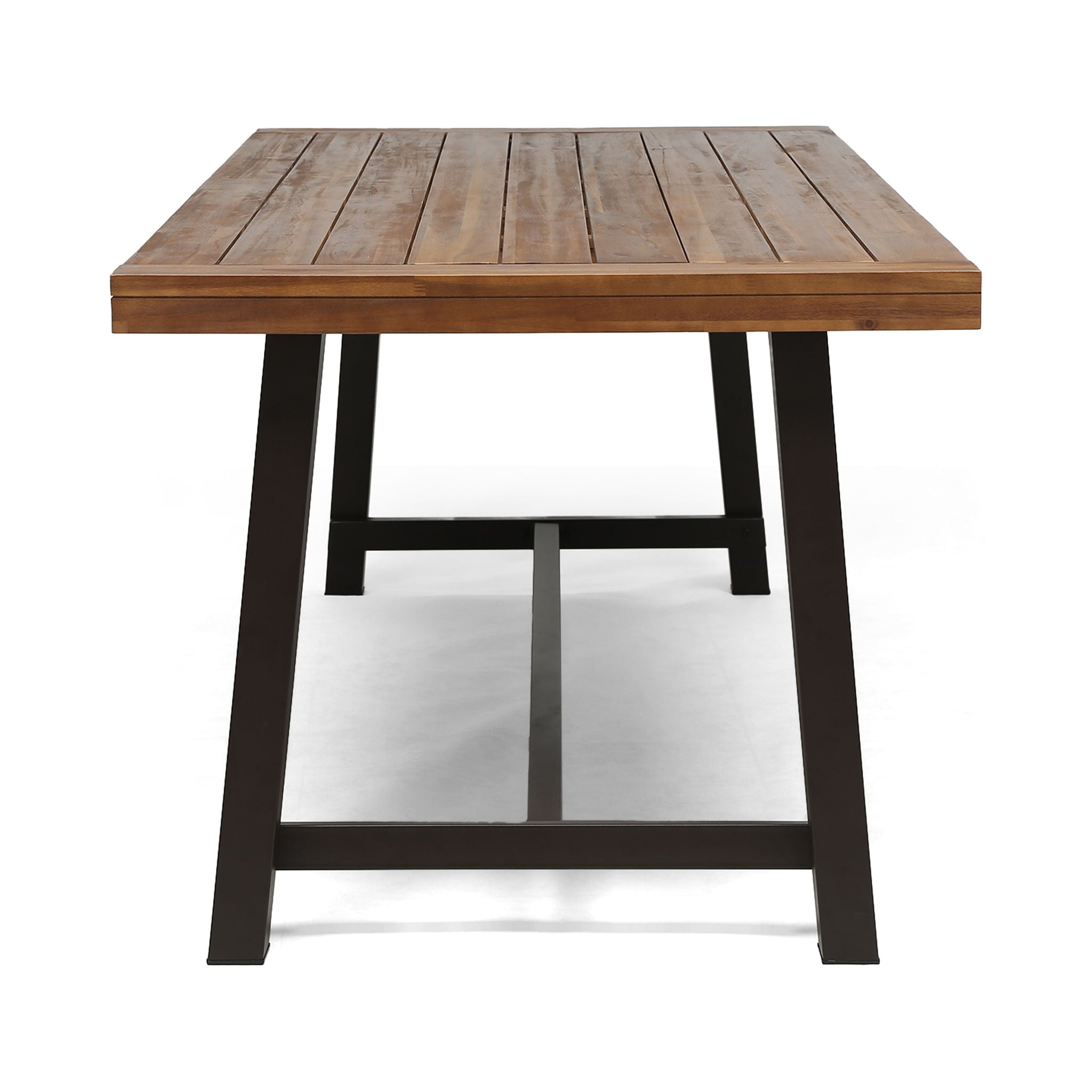 Equilibrium - Outdoor Dining Table With Wooden Frame And Slat Top