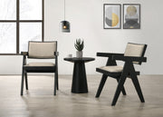 Jasper 21"W 3-Piece Ebony Black Arm Chairs and Console Table Set with Pedestal Base