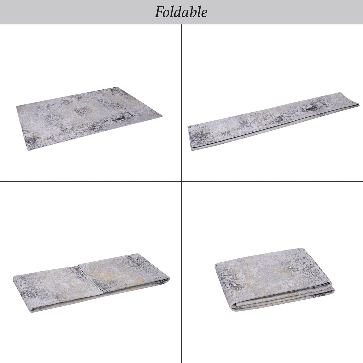 Maval - 6' X 9' Washable Area Rug - Gray