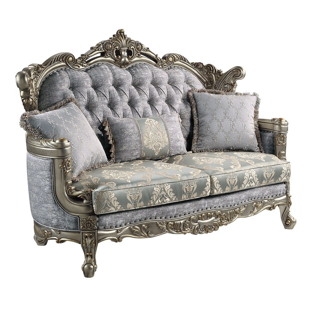 ACME Miliani - Loveseat With 3 Pillows - Antique Bronze | Meri Furniture
