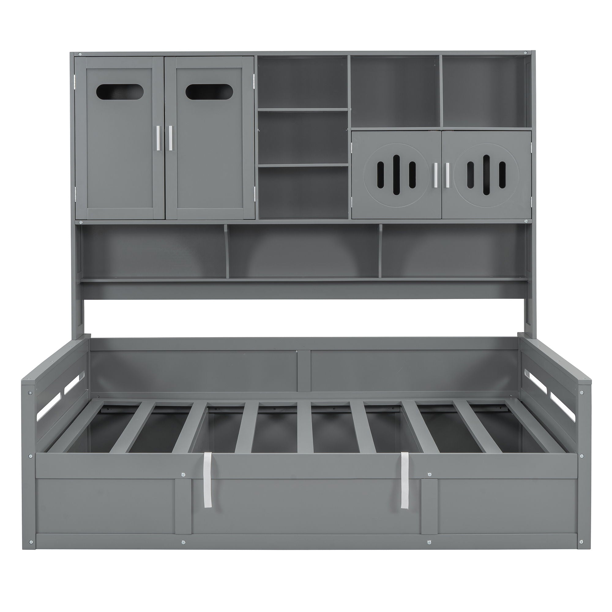 Daybed With All-In-One Cabinet And Shelf