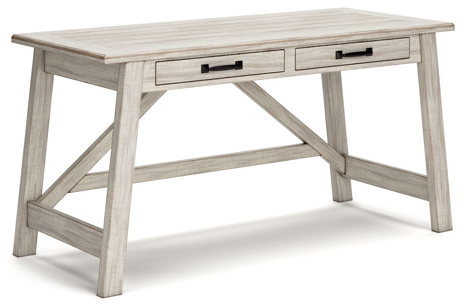 Ashley Furniture Carynhurst - Whitewash - Home Office Large Leg Desk | Meri Furniture