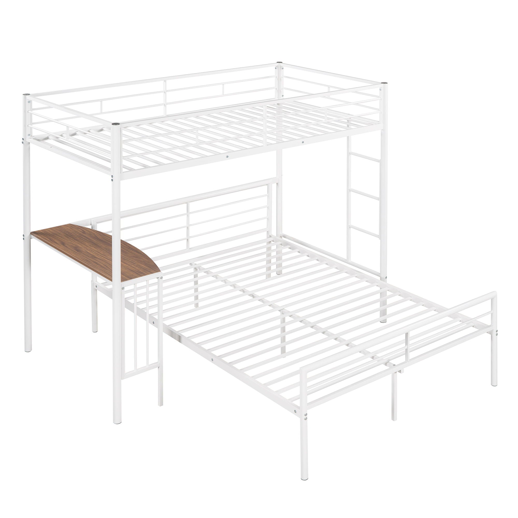 Bunk Bed With Desk, Ladder And Quality Slats For Bedroom
