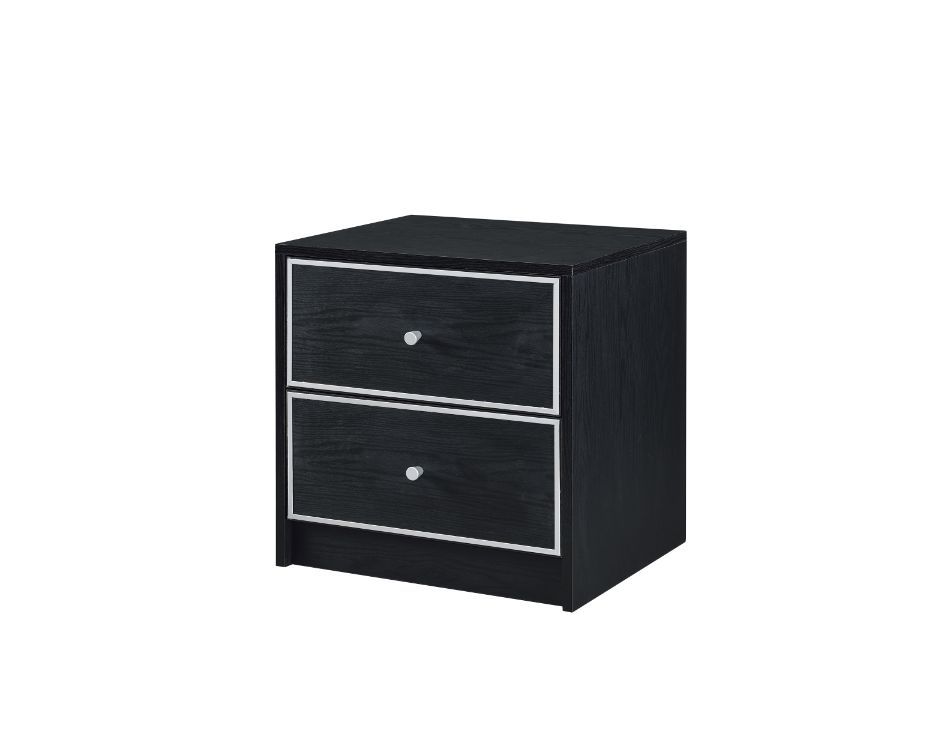 ACME Jabir - Accent Table - Black With Silver Trim | Meri Furniture