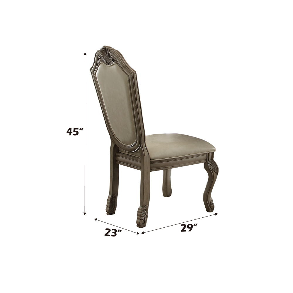 Chateau De Ville - Side Chair Set of 2) - Synthetic Leather & Antique White