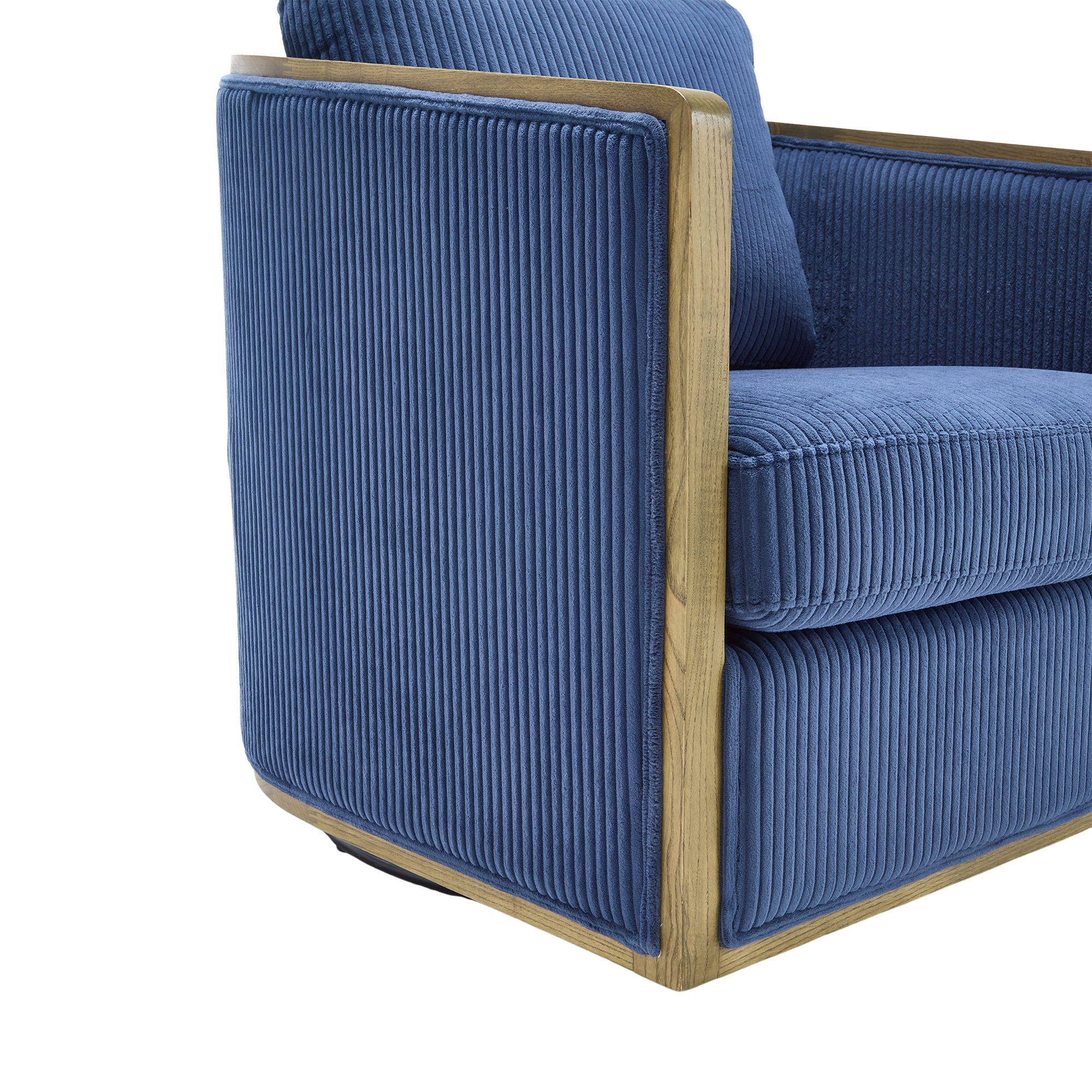 Corduroy Barrel Chair, 360 Degree Swivel