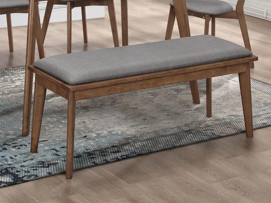 Coaster Fine Furniture Alfredo - Upholstered Dining Bench - Gray And Natural Walnut | Meri Furniture