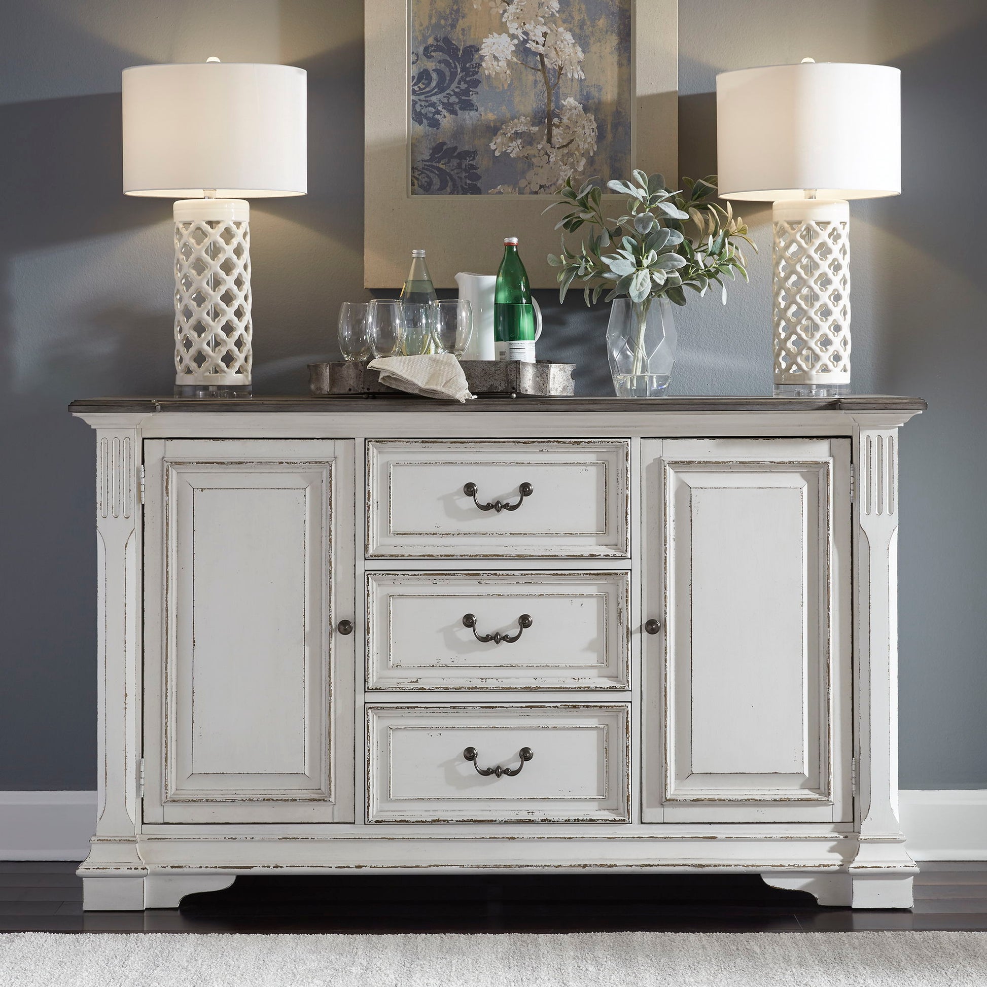 Liberty Furniture Abbey Park - Buffet - White | Meri Furniture