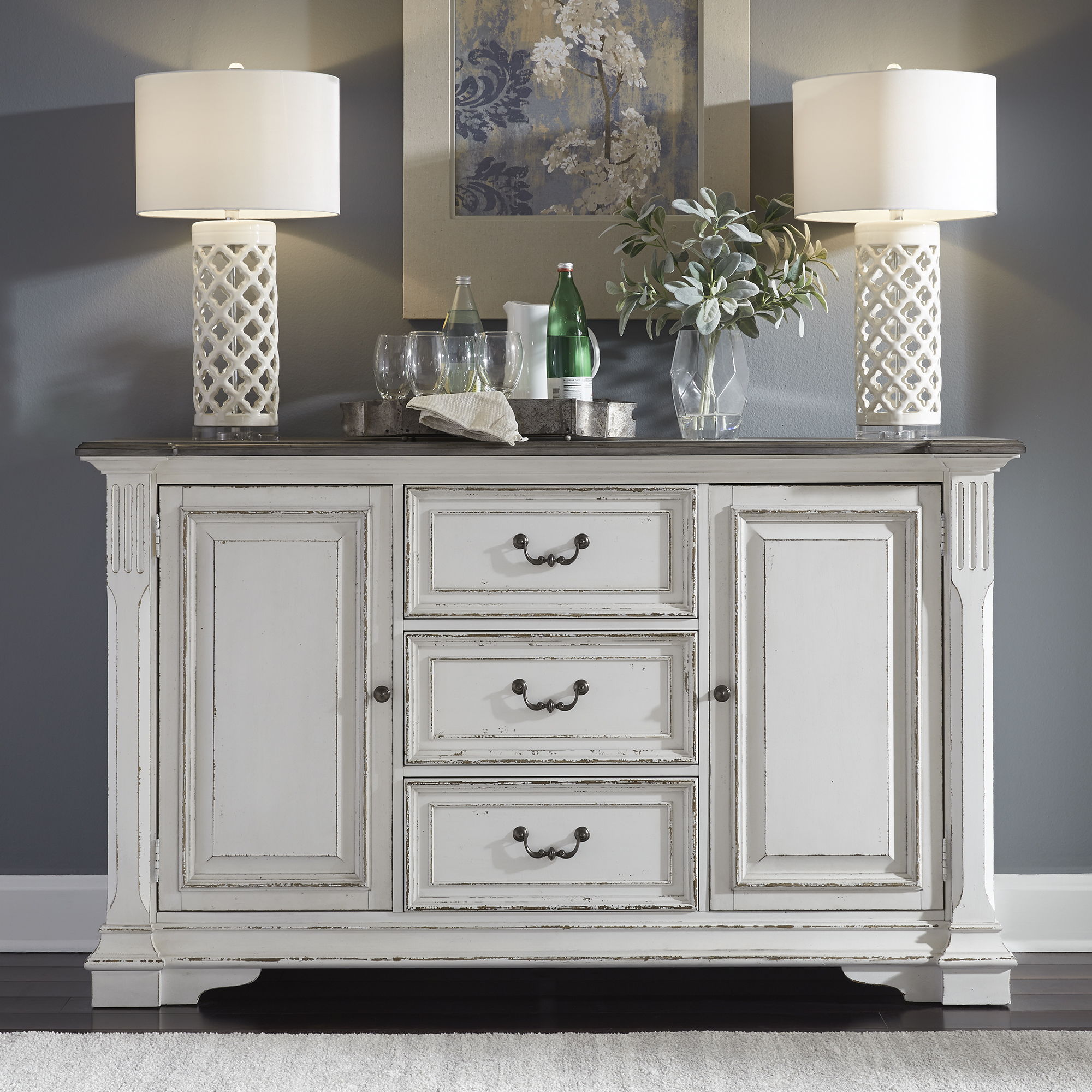 Liberty Furniture Abbey Park - Buffet - White | Meri Furniture