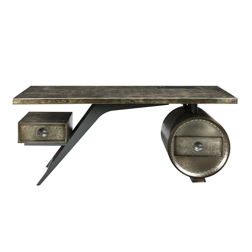 ACME Brancaster - Executive Writing Desk With USB - Bronze | Meri Furniture