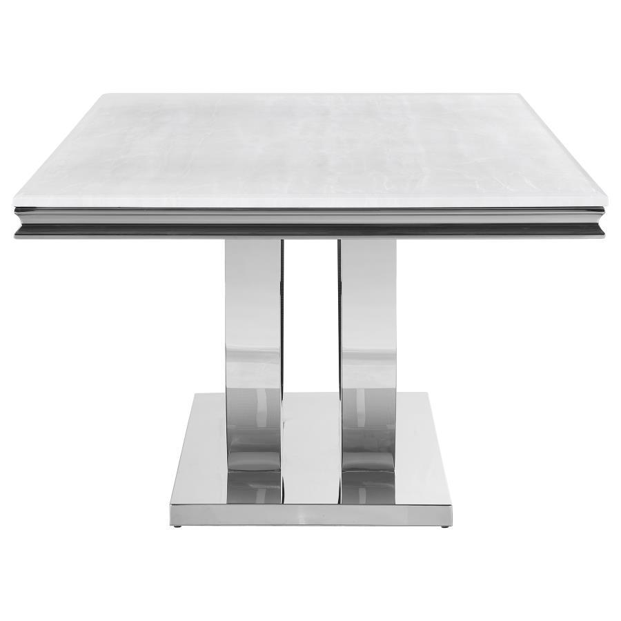 Coaster Fine Furniture Kerwin - Rectangular Stone Top Dining Table - White | Meri Furniture
