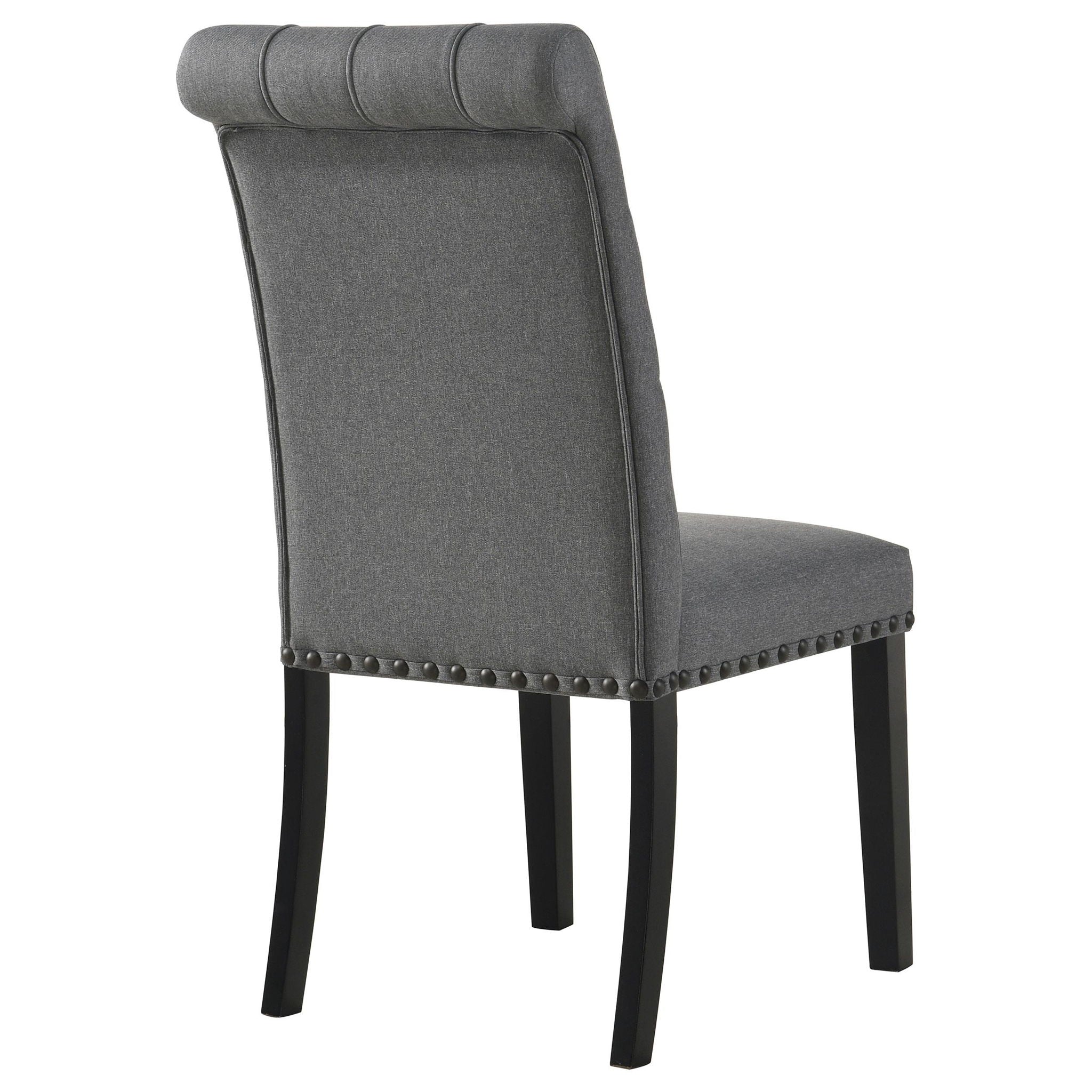 Alana Fabric Upholstered Dining Side Chair Grey (Set of 2)
