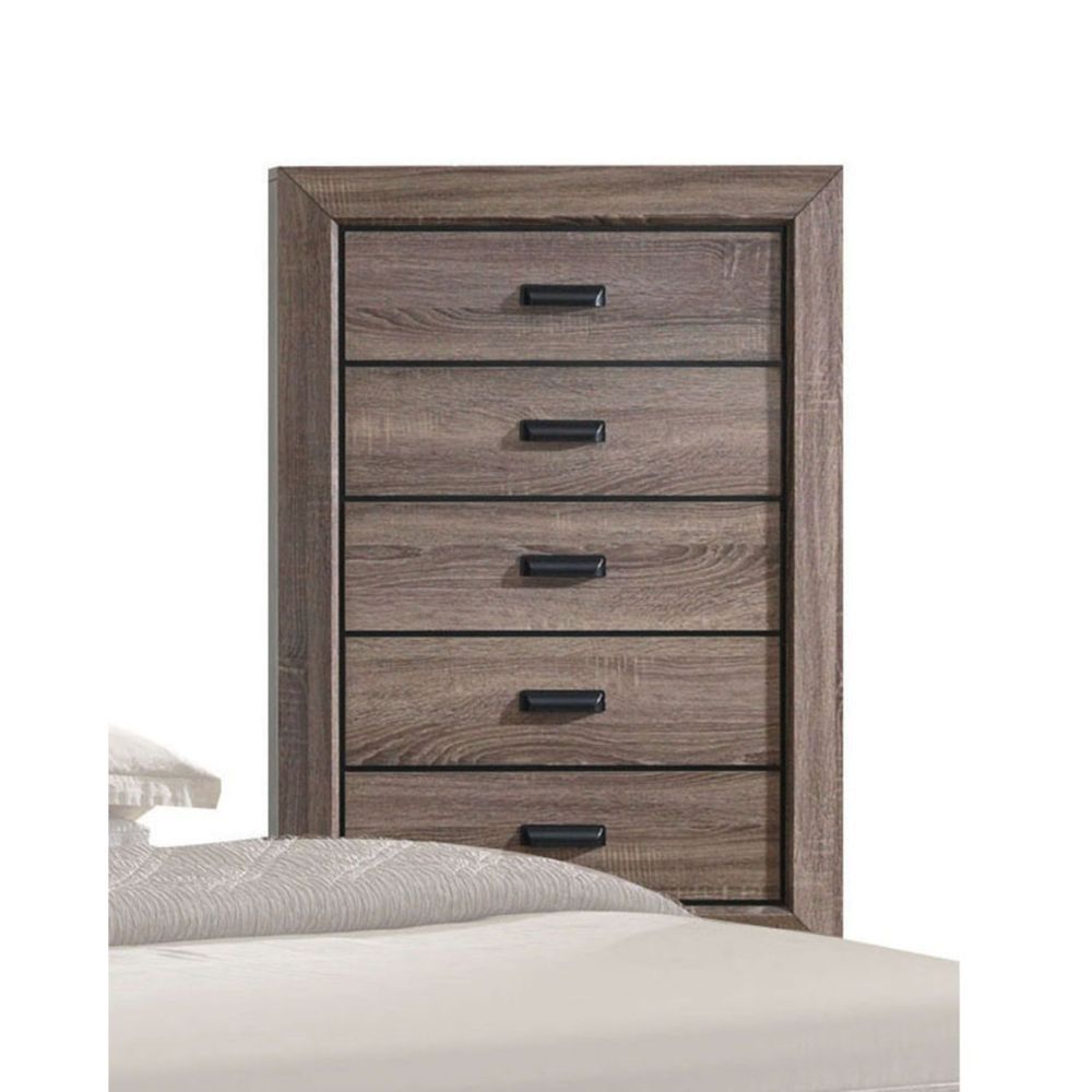 ACME Lyndon - Chest - Weathered Gray Grain | Meri Furniture
