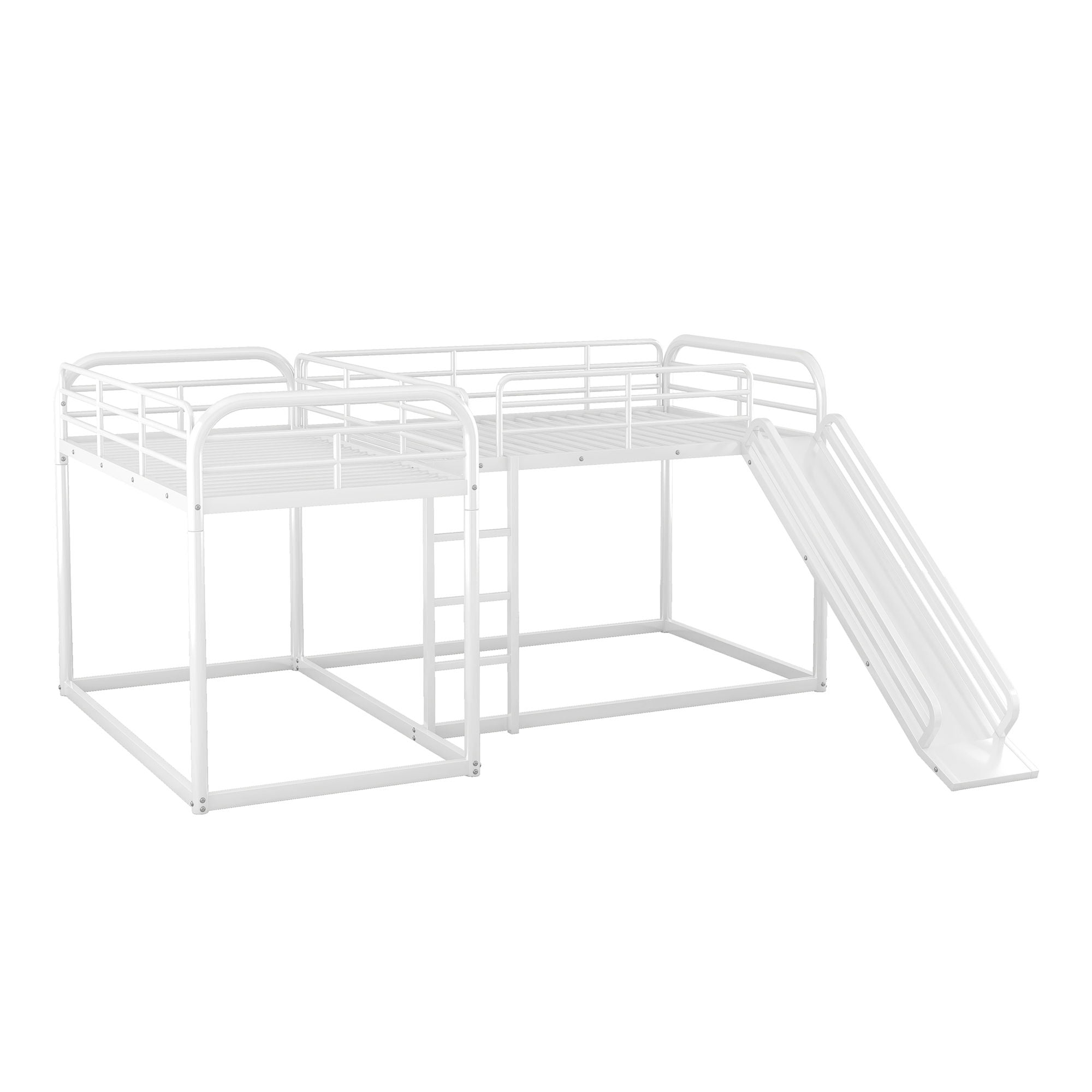 L Shaped Bunk Bed With Slide And Short Ladder