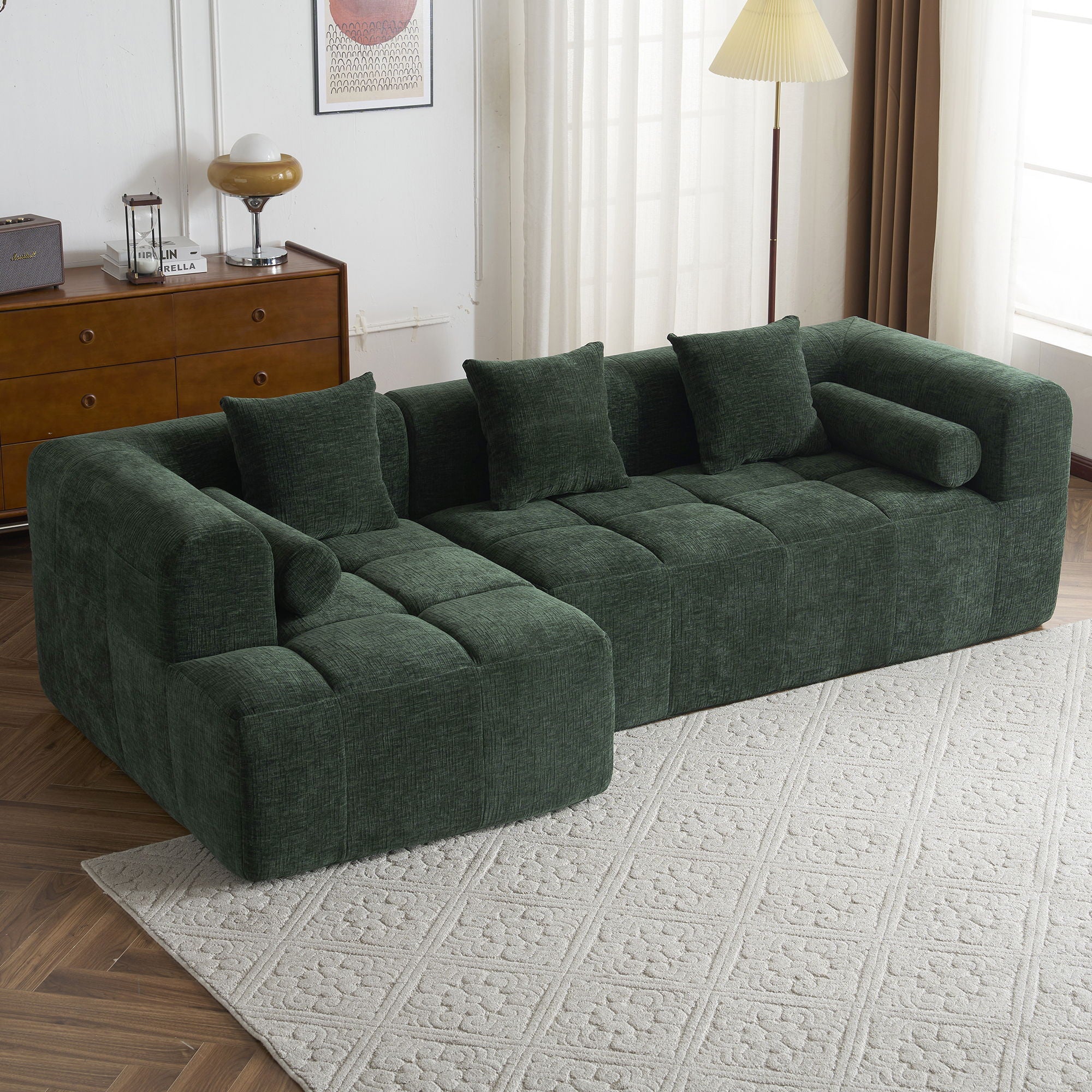 Sectional Free Combined Sofa With 2 Side Pockets
