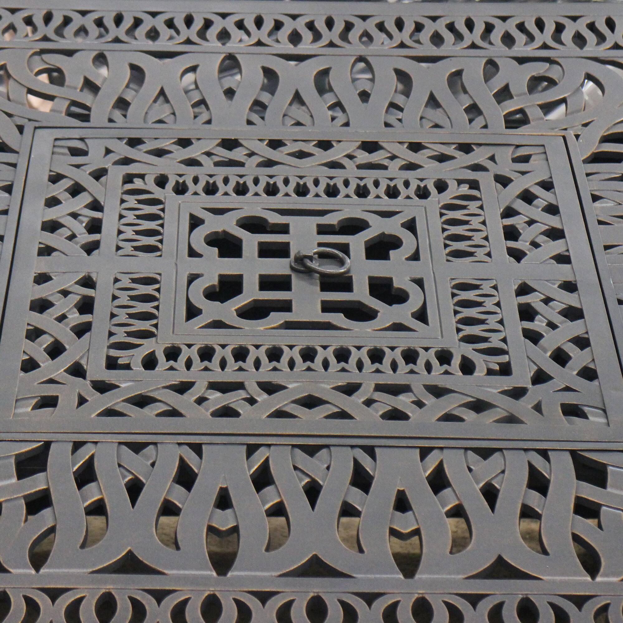 Powder Coated Aluminum Propane Gas Fire Pit Table - Gunmetal