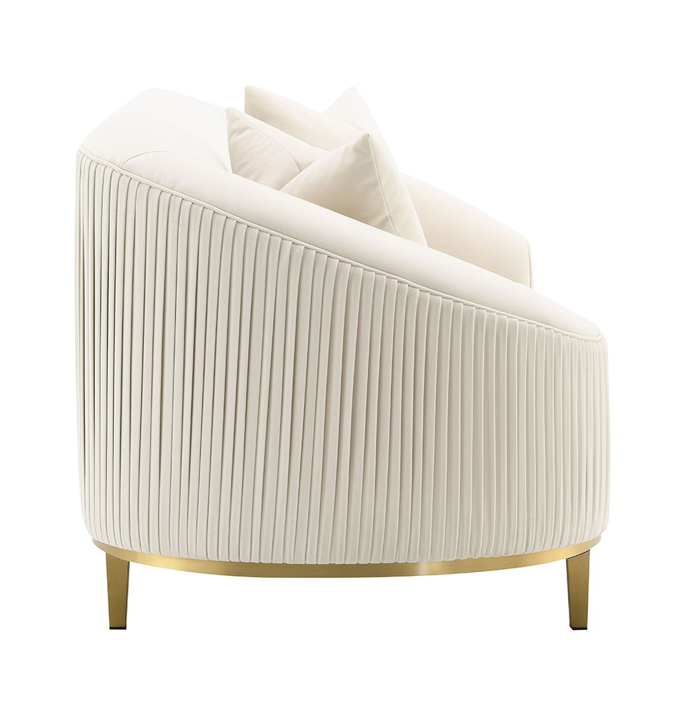 ACME Martina - Loveseat With 2 Pillows - Ivory Velvet | Meri Furniture