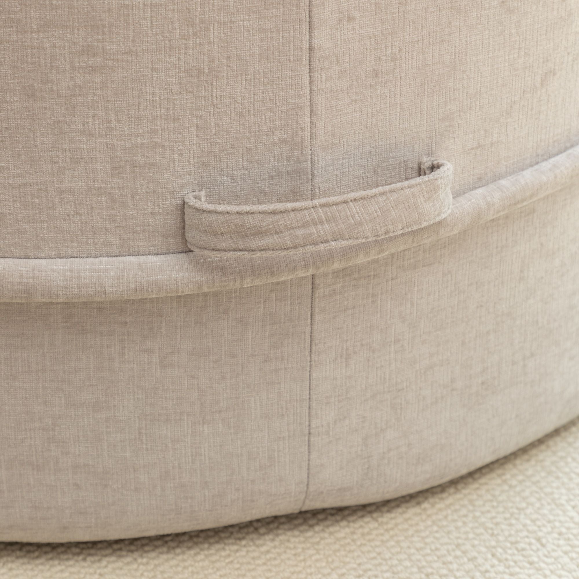 Modern Oversized Round Barrel Accent Chair With Ottoman