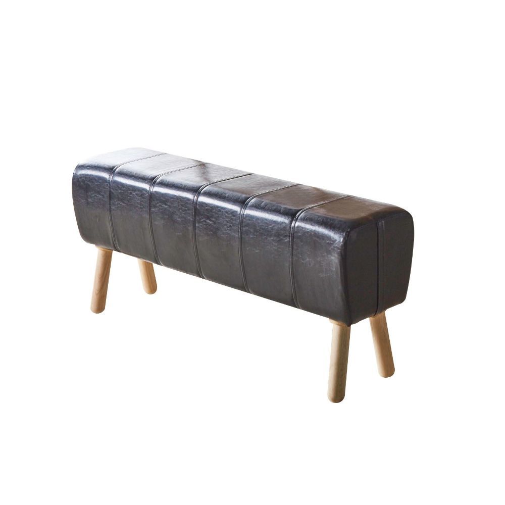 ACME Dessa - Bench - Black PU & Natural | Meri Furniture