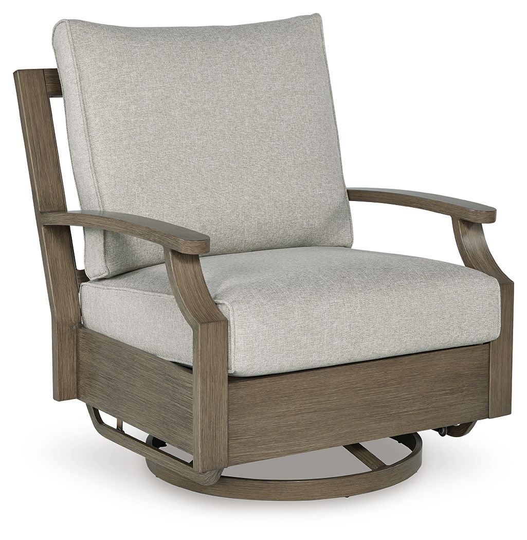 Signature Design by Ashley® Rainier Ranch - Brown / Beige - Swivel Glider Chair With Cushion | Meri Furniture