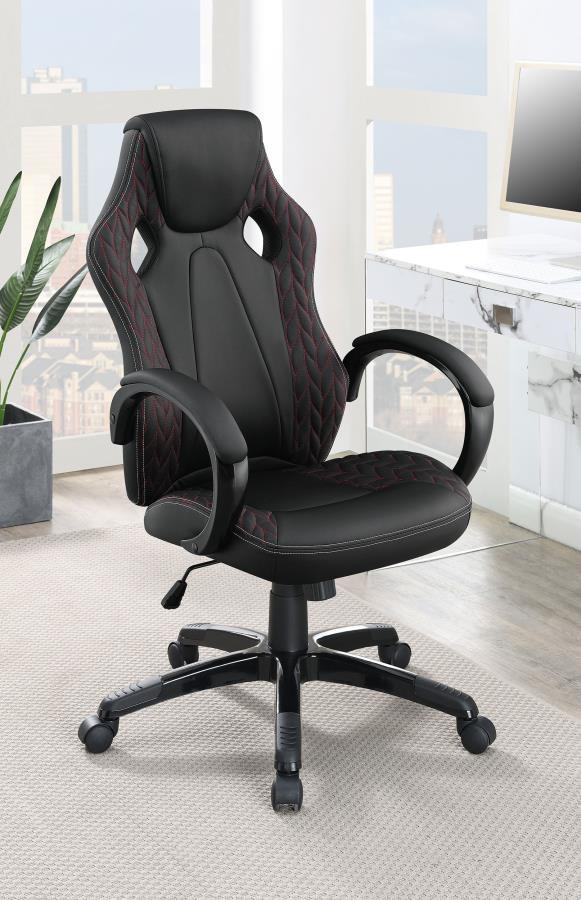 Coaster Fine Furniture Carlos - Upholstered Adjustable Home Office Desk Chair - Black | Meri Furniture