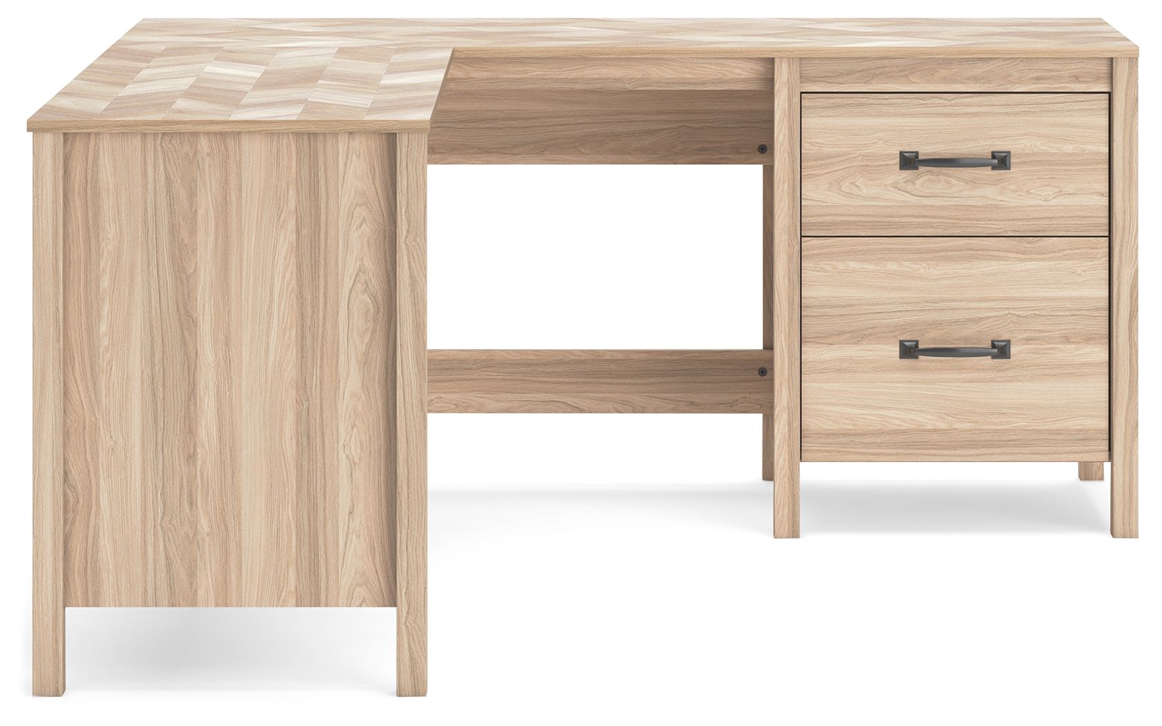 Signature Design by Ashley® Battelle - Tan - 60" Home Office Desk With Return | Meri Furniture