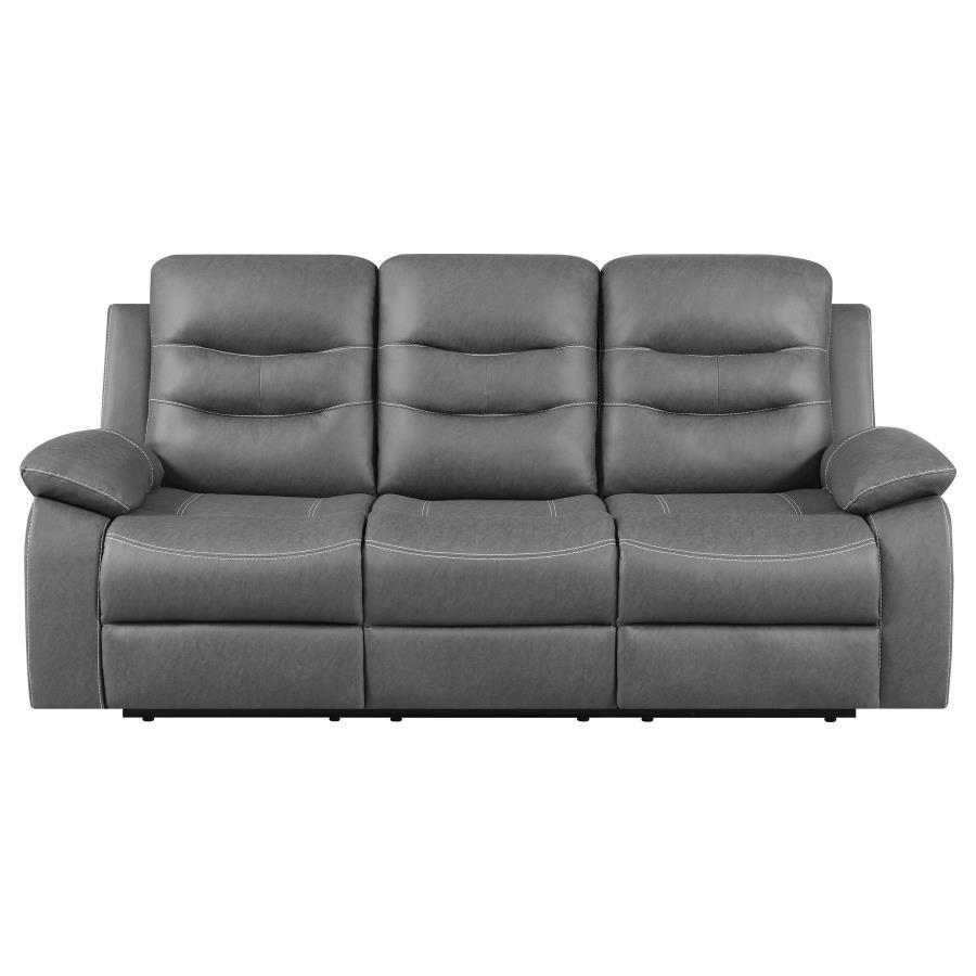 Coaster Fine Furniture Nova - Upholstered Padded Arm Reclining Sofa - Dark Gray | Meri Furniture
