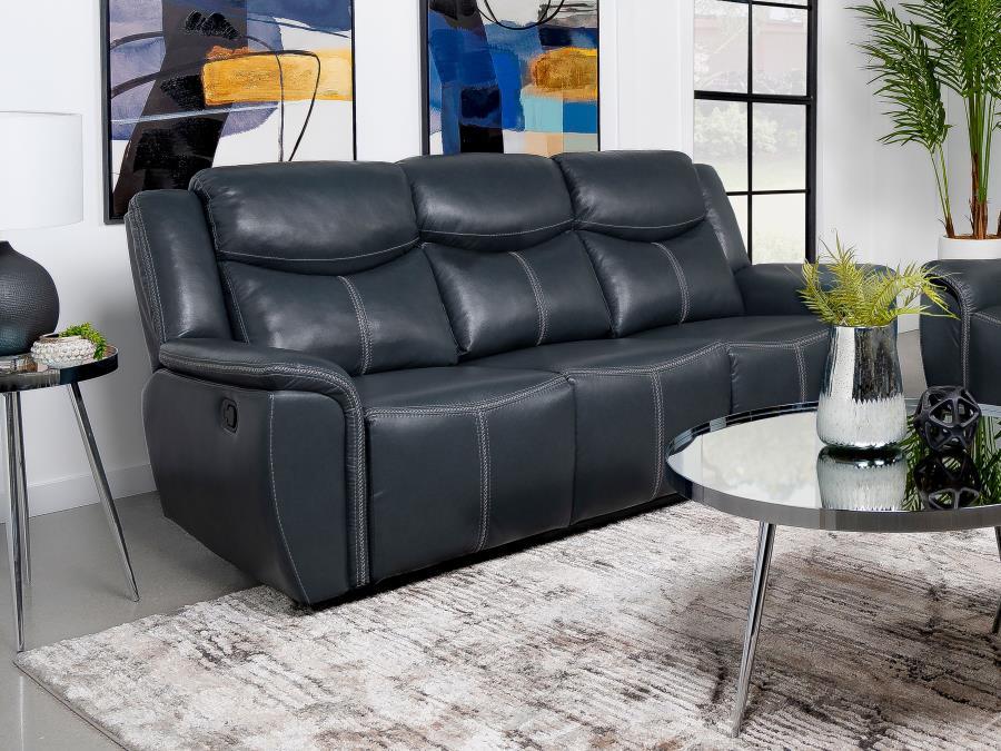 Coaster Fine Furniture Sloane - Upholstered Padded Arm Reclining Sofa - Blue | Meri Furniture
