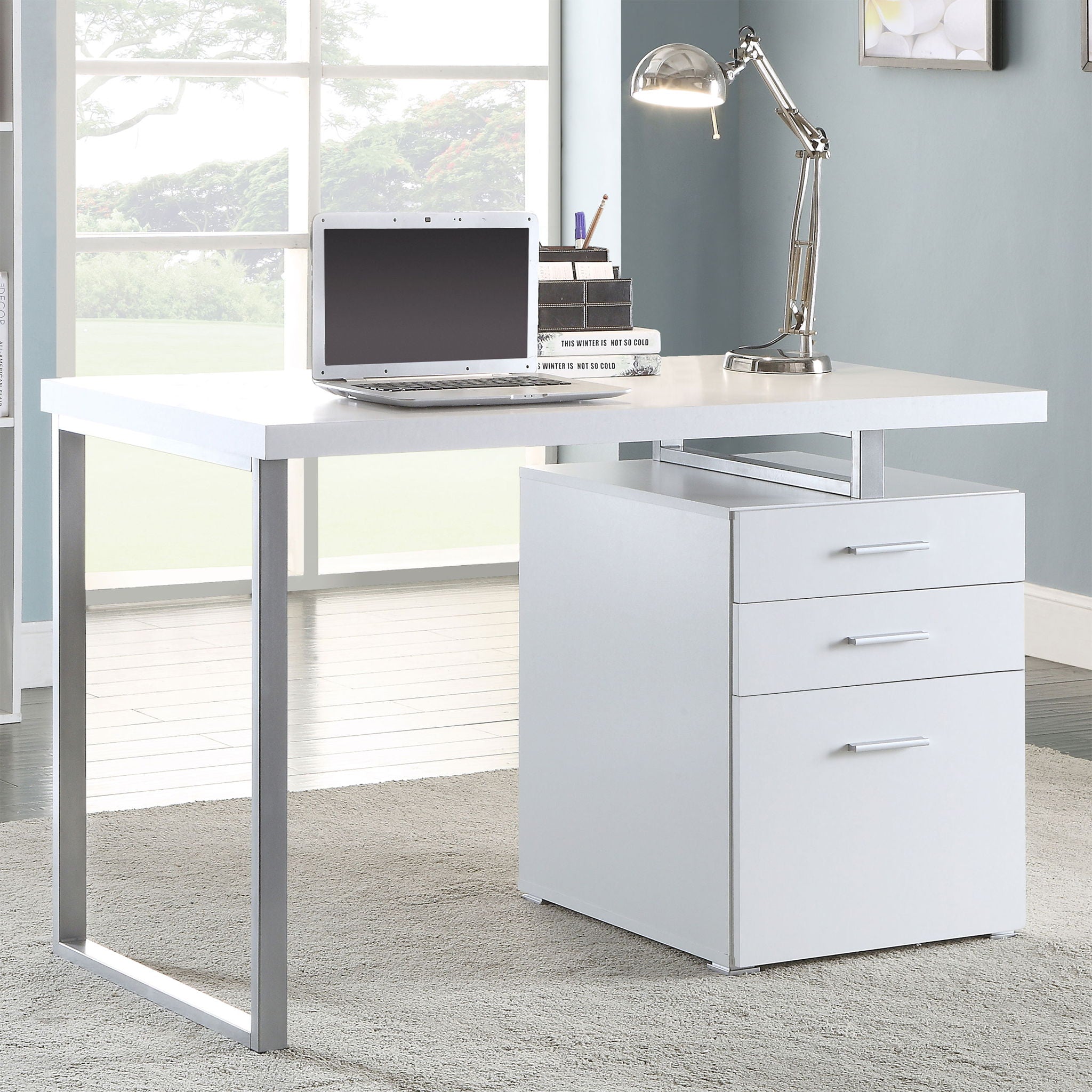 Modern Reversible 3 Drawer Office Computer Desk