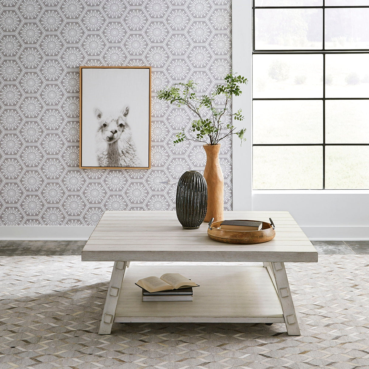 Liberty Furniture Modern Farmhouse - Oversized Square Cocktail Table | Meri Furniture