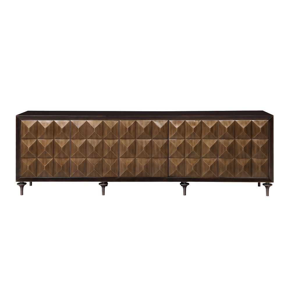 ACME Diya - Console Cabinet - Forged Bronze & Espresso | Meri Furniture