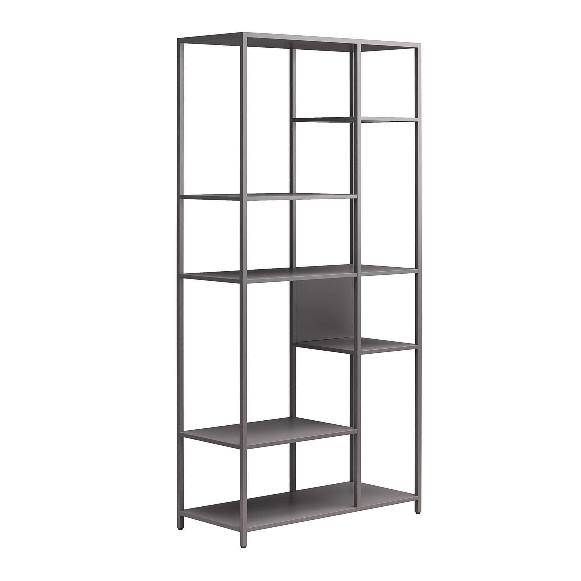 Mission District - Bookcase Room Divider With 6 Shelves - Gray