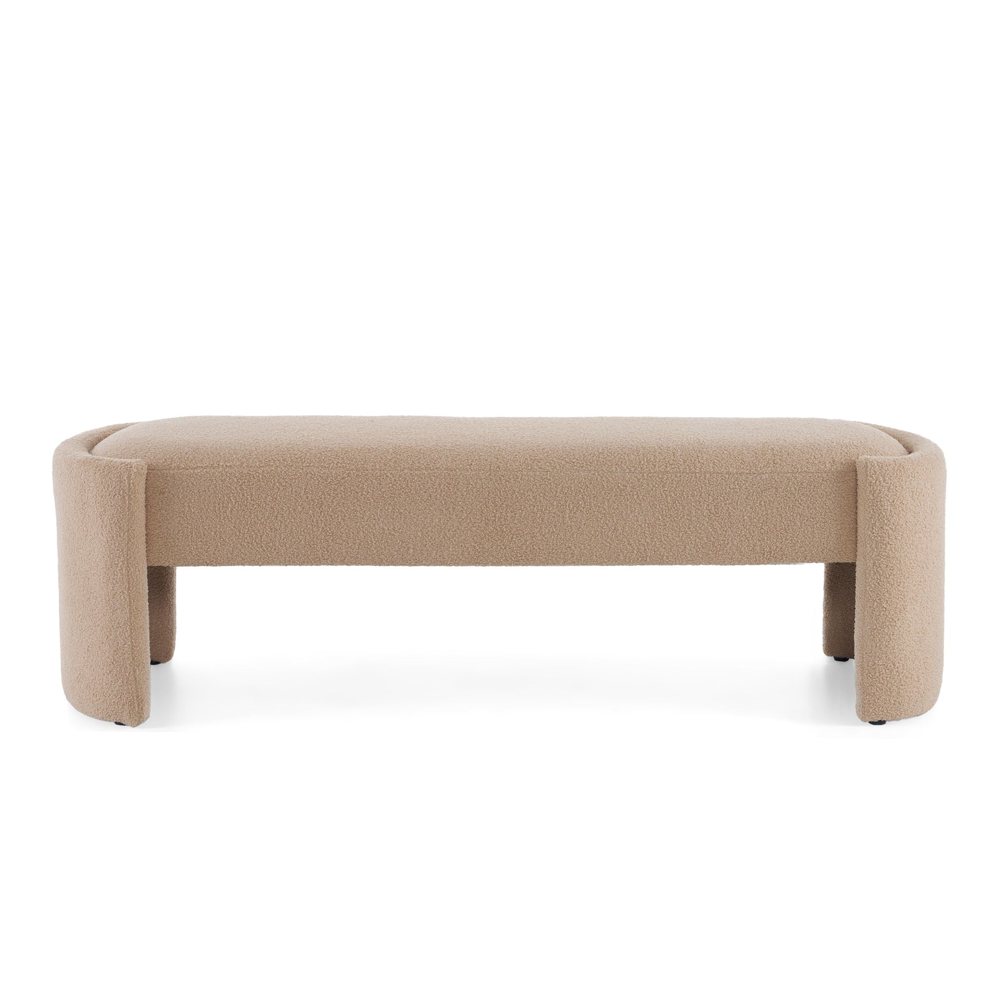 Simple Long Ottoman Bench - Light Camel