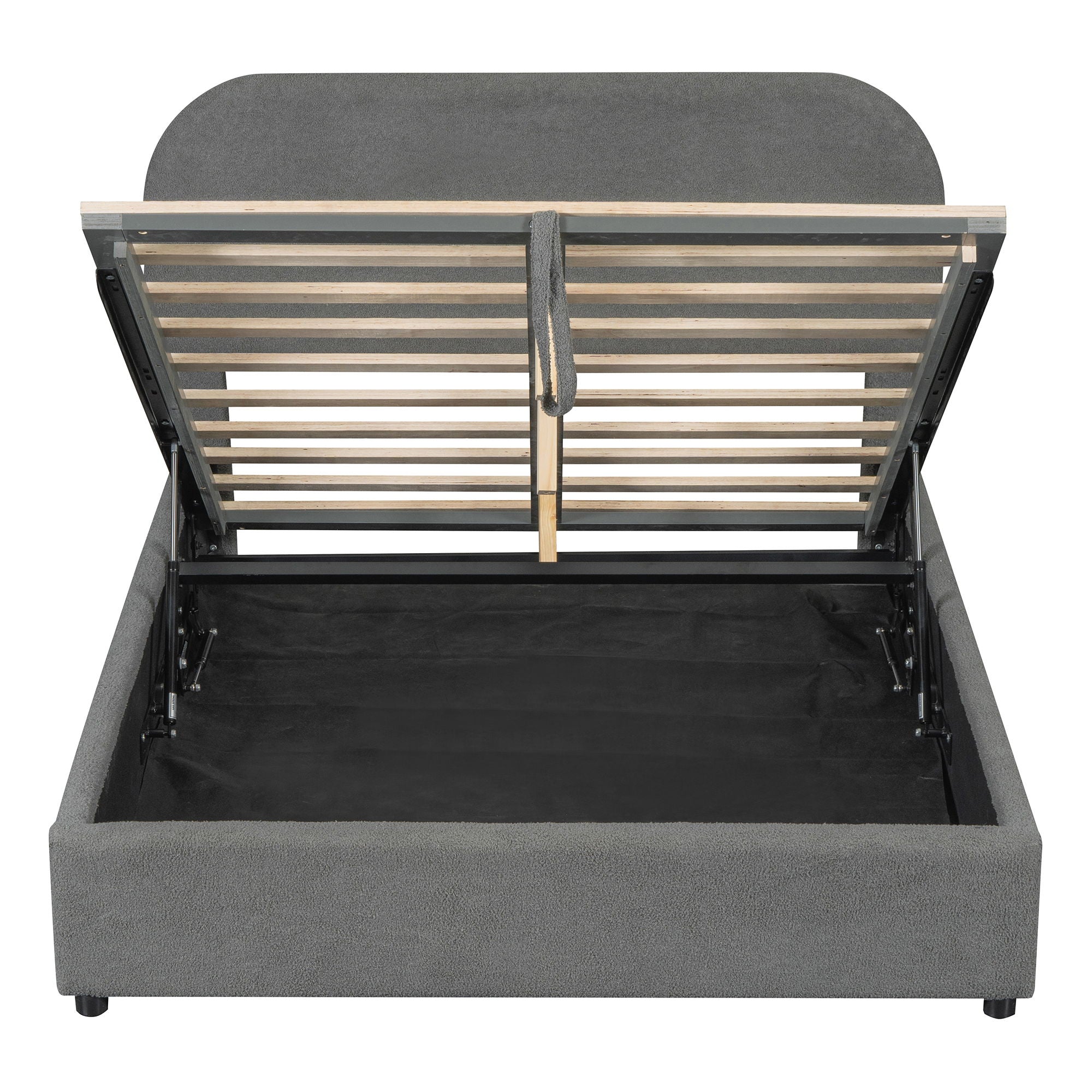 Upholstered Platform Bed With Hydraulic Storage System