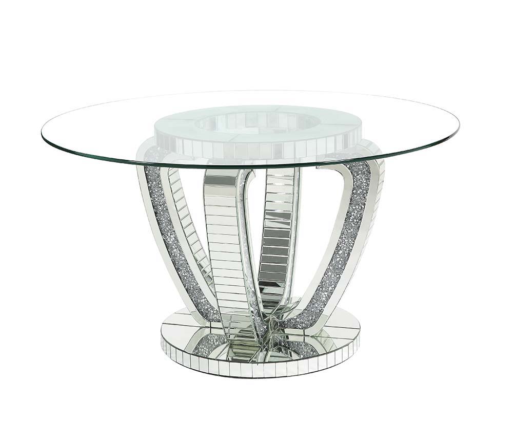 ACME Noralie - Dining Table - Mirrored | Meri Furniture