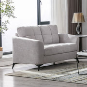 Callie 60"W Light Gray Woven Fabric Loveseat