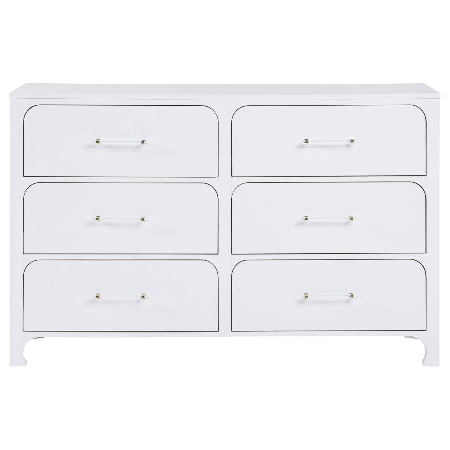 Coaster Fine Furniture Anastasia - 6-Drawer Dresser - Pearl White | Meri Furniture