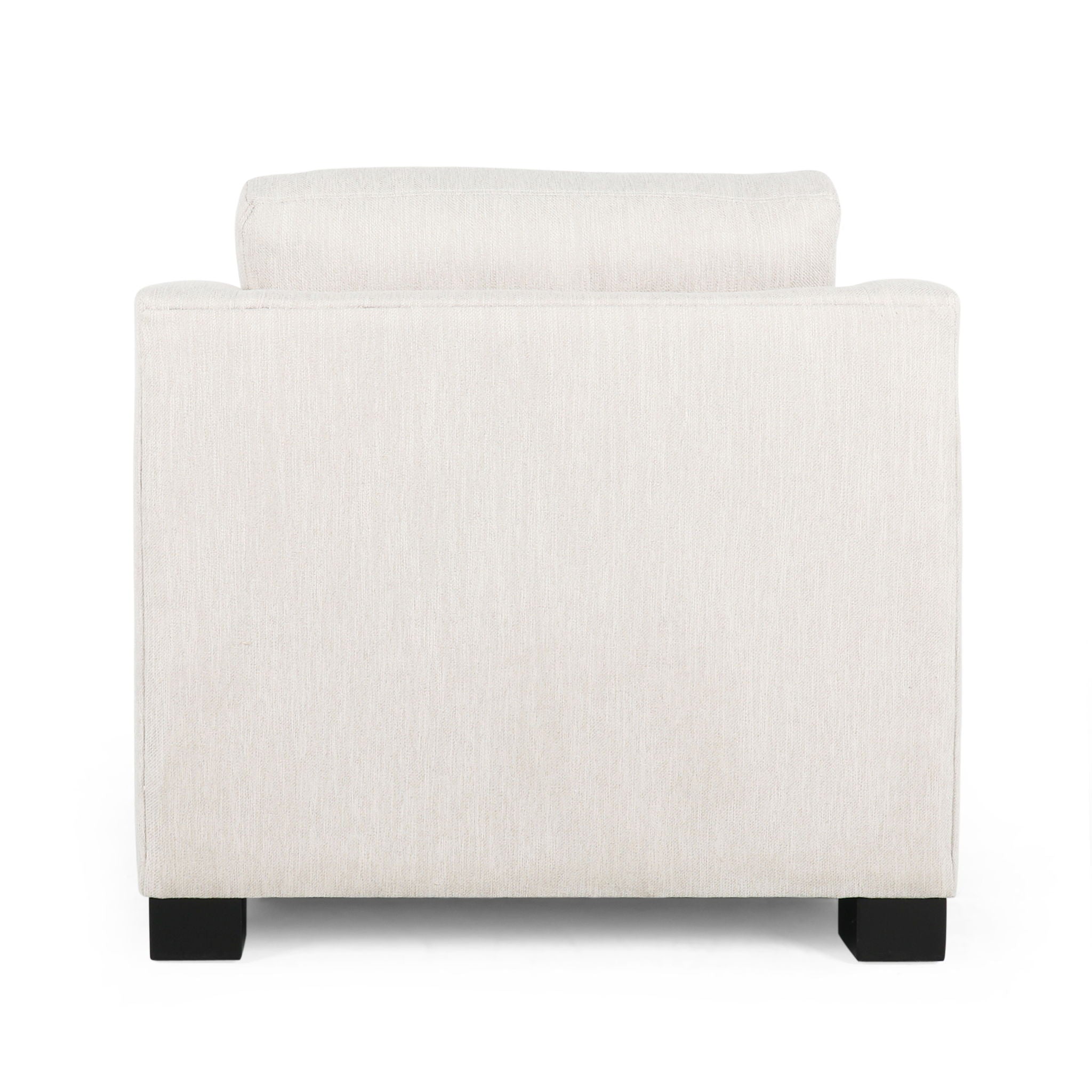 Nightowl - Upholstered Club Chair With Sloped Arms And Wood Legs - Beige