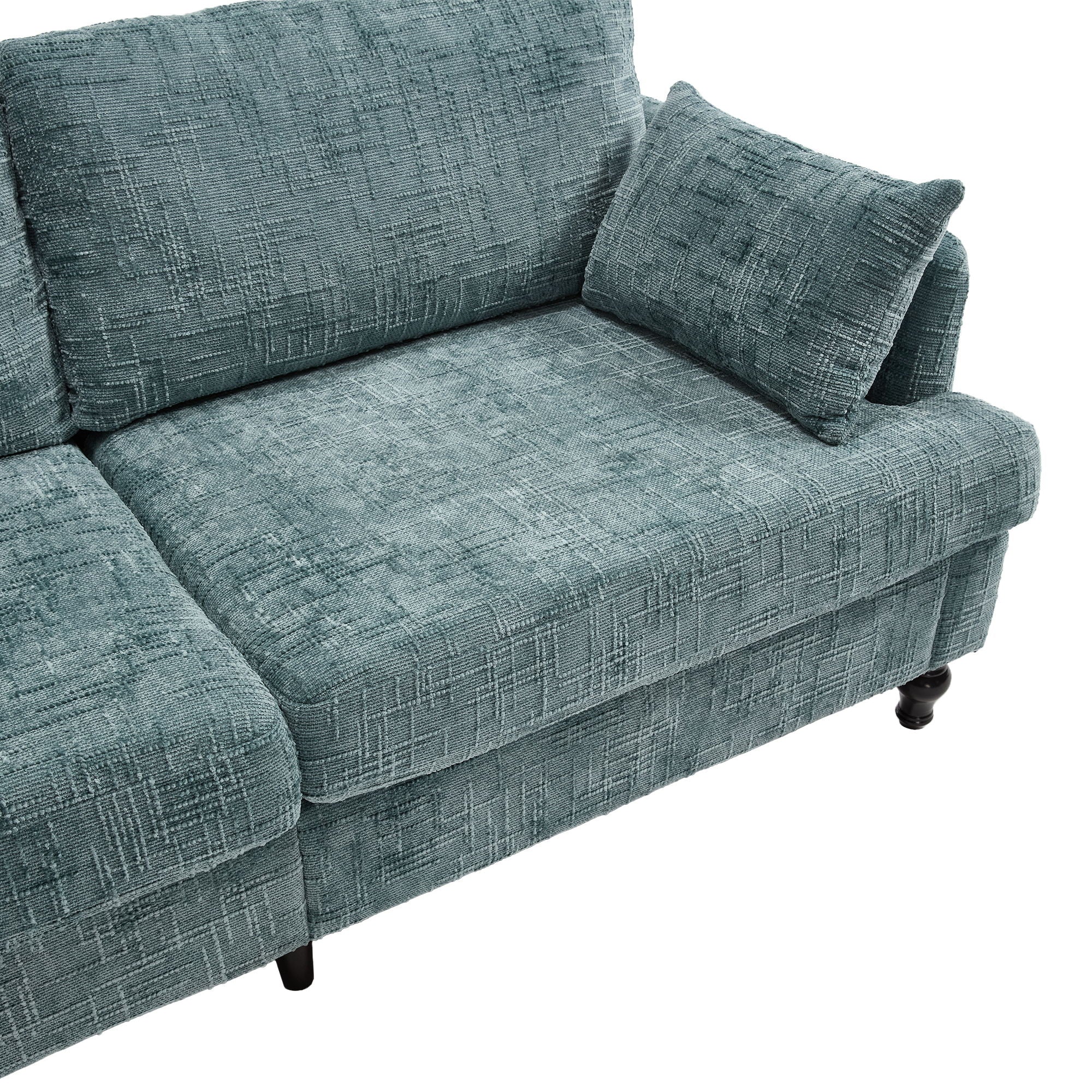 Chenille 2 Seater Sofa With LED Light, USB Charging Port, And Storage Bag
