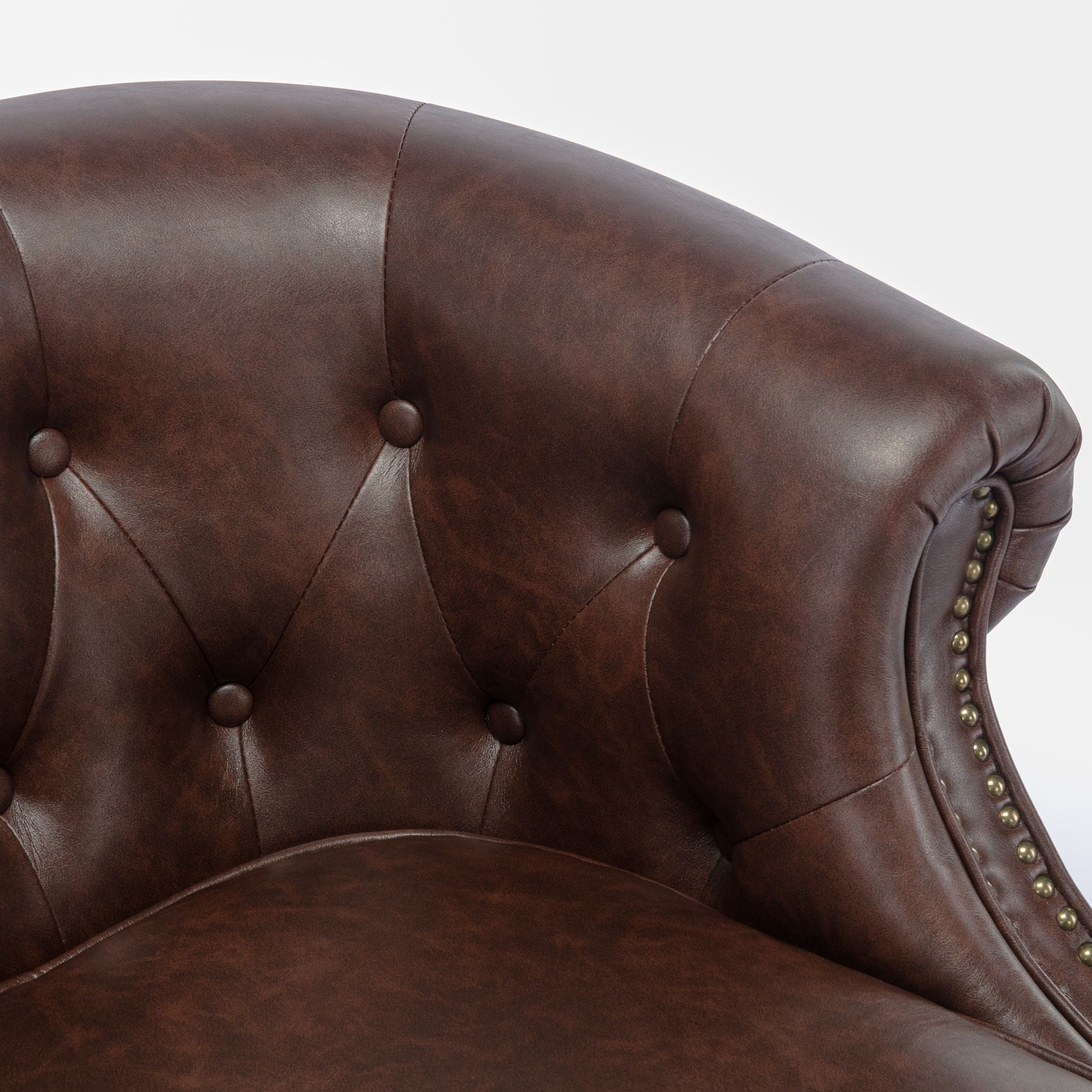 Ophelia - Button Tufted Accent Chair - Brown