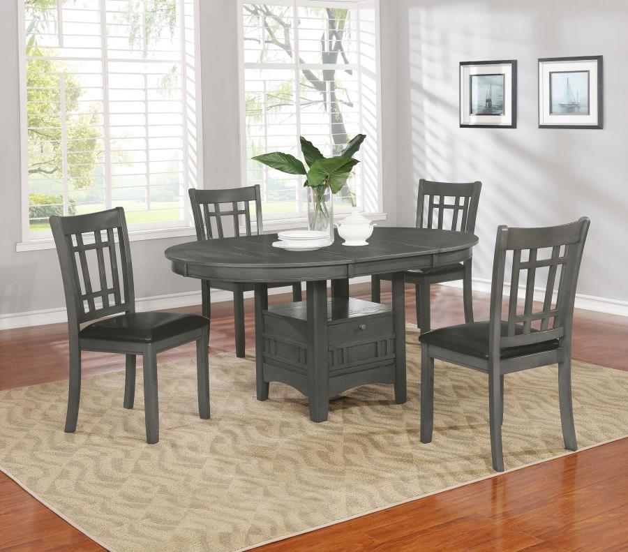 Coaster Fine Furniture Lavon - 5-Piece Oval Extension Leaf Dining Set | Meri Furniture