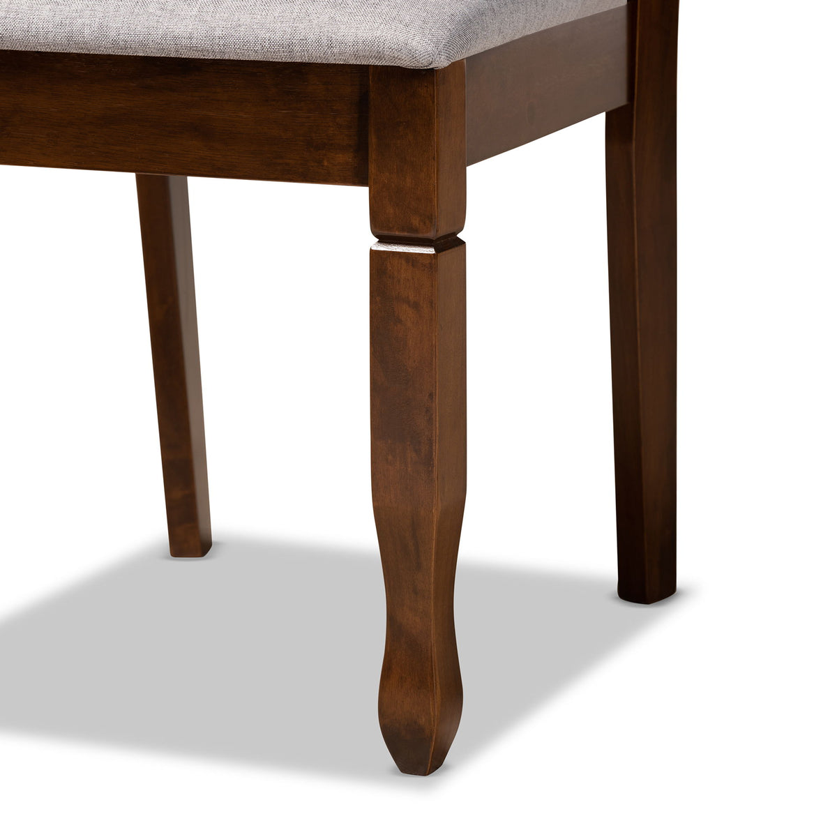 Mila Modern and Contemporary Grey Fabric Upholstered and Walnut Brown Finished Wood 7-Piece Dining Set
