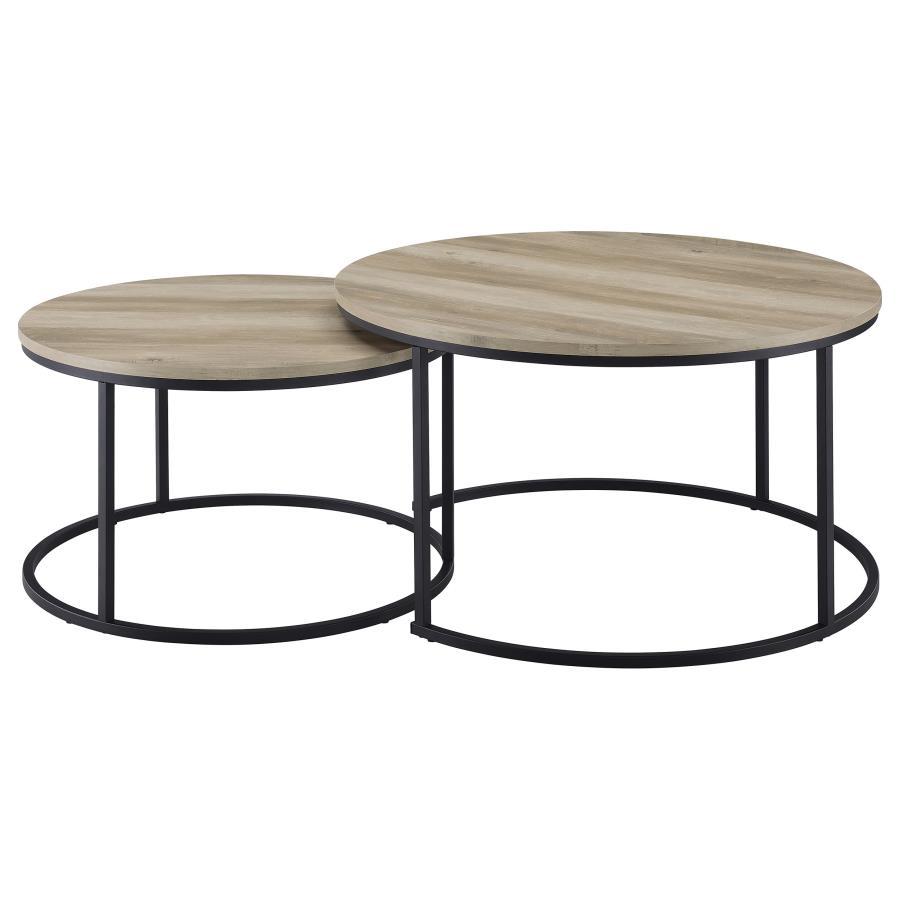 Lainey - 2 Piece Round Faux Marble Nesting Coffee Table
