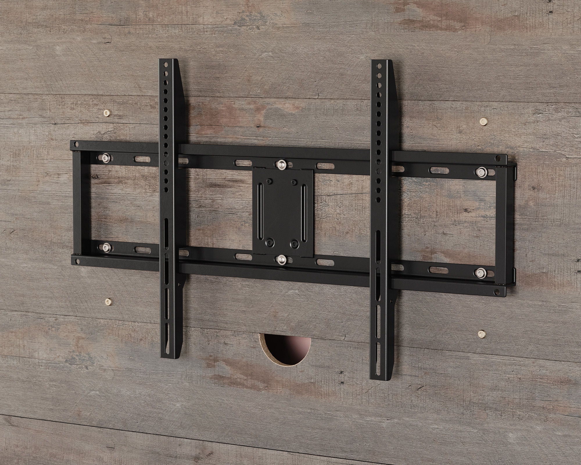 Entertainment Wall in Weathered Wood