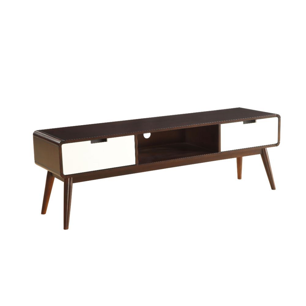 ACME Christa - TV Stand - Espresso & White | Meri Furniture