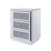 Noralie - 26" Accent Table - Mirrored, Faux Diamonds